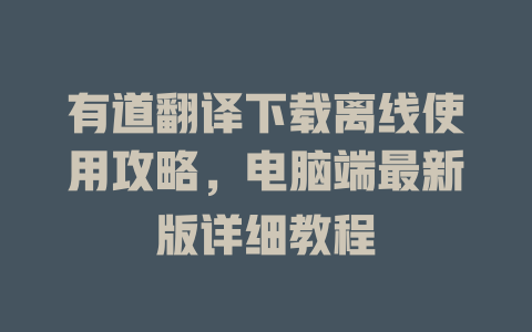 有道翻译下载离线使用攻略，电脑端最新版详细教程 二